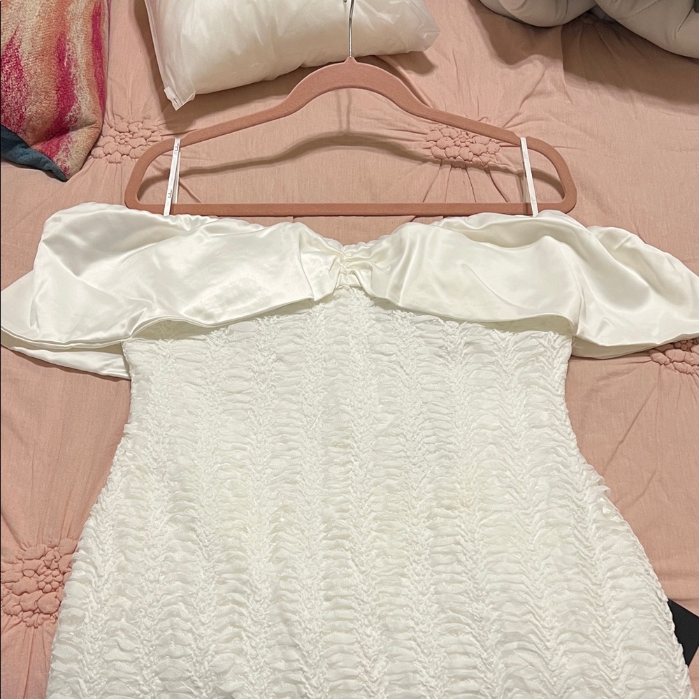 Lulu's White Off-Shoulder Mini Dress